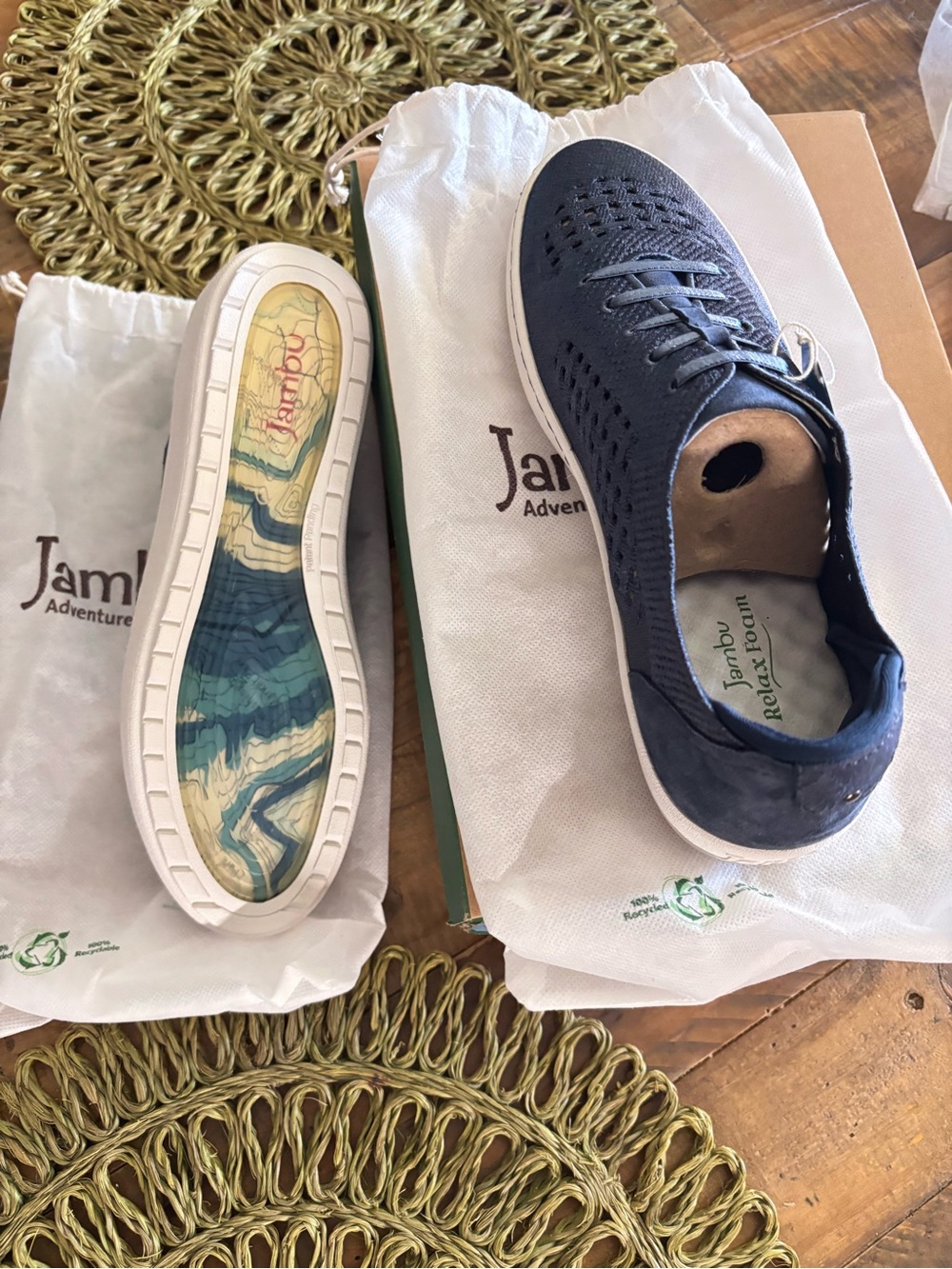 Jambu Women’s Navy Blue Perforated Lace-Up Athletic Sneakers